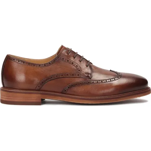 Braune Leder Brogue Schuhe , Herren, Größe: 40 EU - Kazar - Modalova