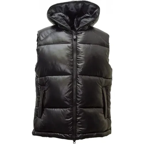 Vests, male, , Size: XL Quilted Hooded Sleeveless Jacket - Save The Duck - Modalova