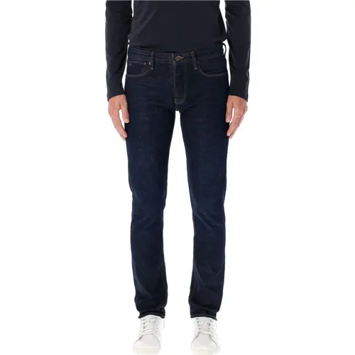 Slim Fit Dark Indigo Denim Jeans , male, Sizes: W30, W33, W34, W32, W31 - Emporio Armani - Modalova