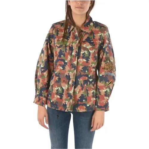 Camouflage Utility Jacket for Girls , female, Sizes: XS - Diesel - Modalova