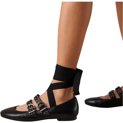 Thekla Schwarze Leder Ballet Flats , Damen, Größe: 41 EU - ALOHAS - Modalova