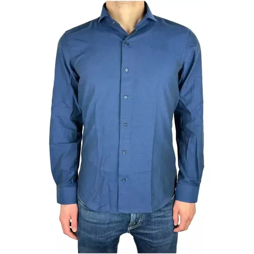 Blaues Hemd - Stilvoll und Bequem , Herren, Größe: 3XL - Made in Italia - Modalova