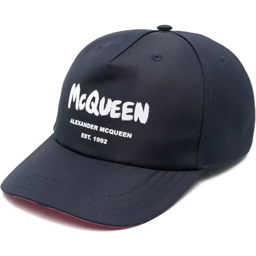 Caps, male, , Size: M Logo-Print Baseball Cap for Men - alexander mcqueen - Modalova