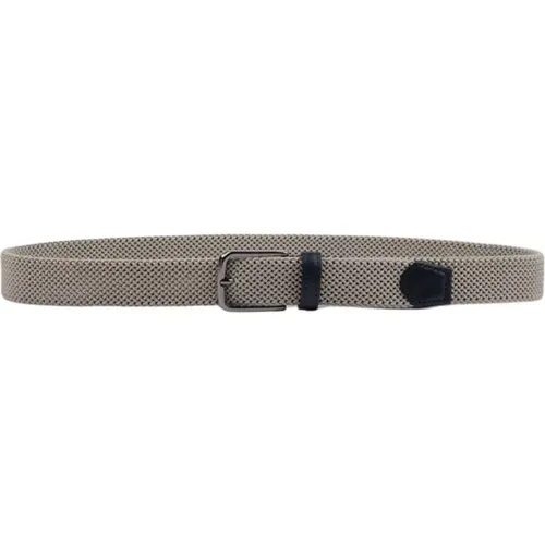 Cintura elastica intrecciata con rifiniture in pelle , male, Sizes: 100 CM, 110 CM, 105 CM, 95 CM - PAUL & SHARK - Modalova