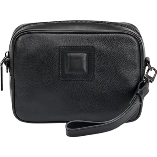 Gekörntes Kalbsleder Crossbody Tasche mit Top-Reißverschluss - Testoni - Modalova