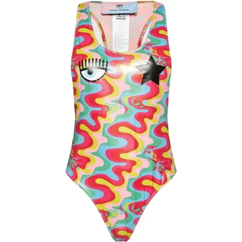 One-piece, female, , Size: S Multicolour Sea Clothing Logo Swimsuit - Chiara Ferragni Collection - Modalova