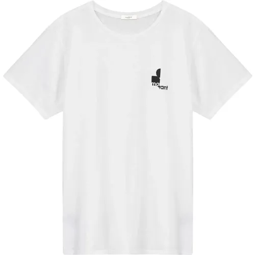 Weißes Baumwoll-T-Shirt Rundhalsausschnitt , Herren, Größe: M - Isabel marant - Modalova