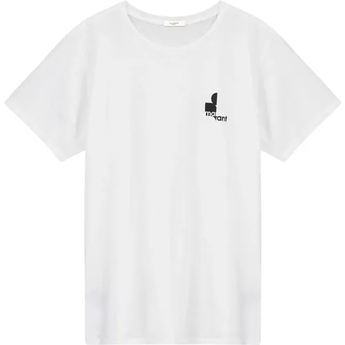 Weißes Baumwoll-T-Shirt Rundhalsausschnitt , Herren, Größe: XS - Isabel marant - Modalova