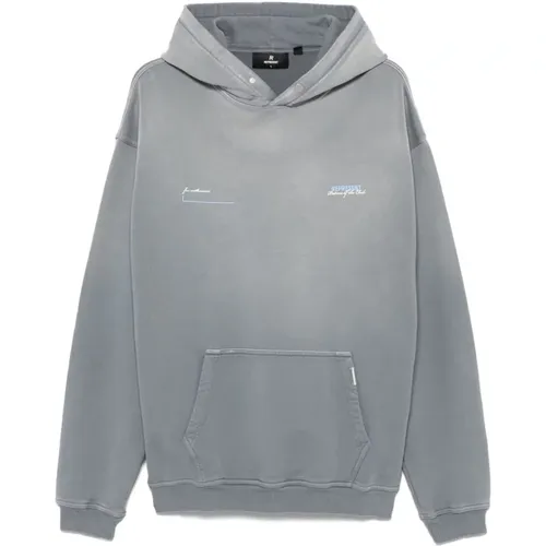 Hoodies, male, , Size: 2XL Classic Grey Hooded Sweatshirt with Pouch Pocket - Represent - Modalova