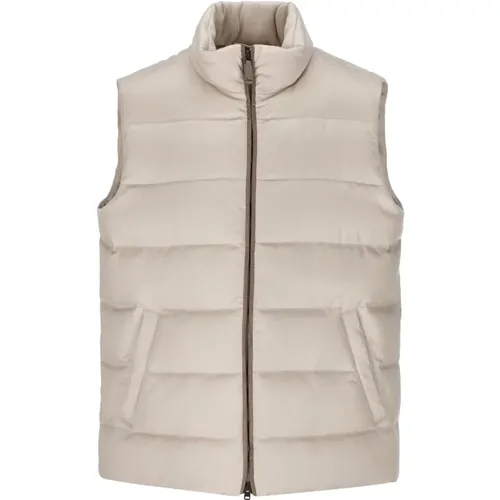 Cashmere Silk Puffer Vest Zip Closure , male, Sizes: XL - Herno - Modalova