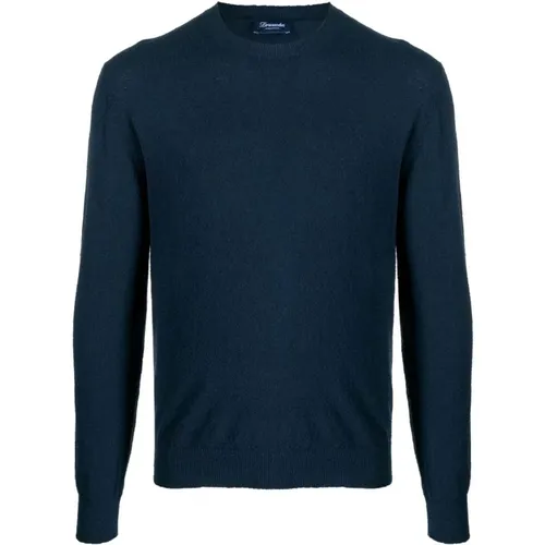 Blauer Crew-Neck Sweater,Round-neck Knitwear,AZZURRO Crew-Neck Sweater - Drumohr - Modalova