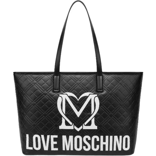 Schwarze synthetische Damen-Einkaufstasche - Moschino - Modalova