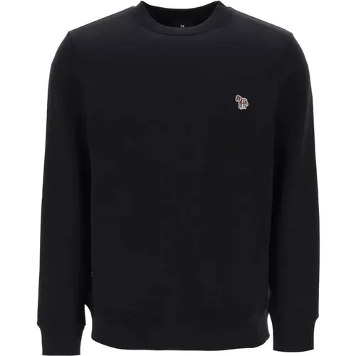 Zebra Logo Sweatshirt aus Bio-Baumwolle French Terry , Herren, Größe: L - PS By Paul Smith - Modalova