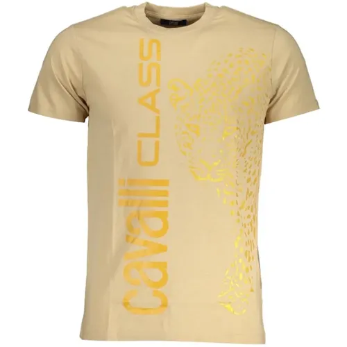 Cotton Logo Print Tee , male, Sizes: XL, 2XL - Cavalli Class - Modalova