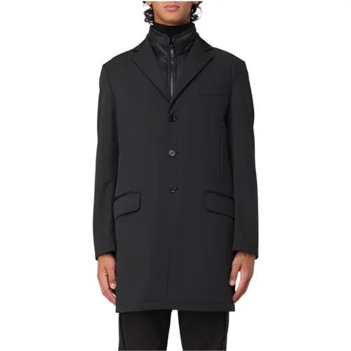 Single-Breasted Coats, male, , Size: 2XL Classic Coat Removable Liner - Fay - Modalova