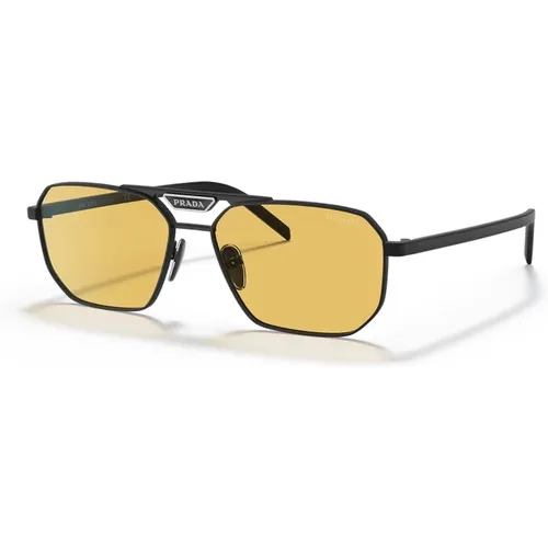 Rechteckige Sonnenbrille mit dünnen Bügeln , Herren, Größe: 57 MM - Prada - Modalova