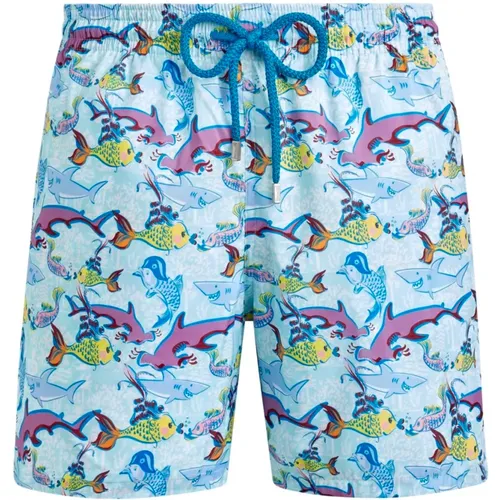 Beachwear, male, , Size: M Men's French History Swim Shorts - Vilebrequin - Modalova