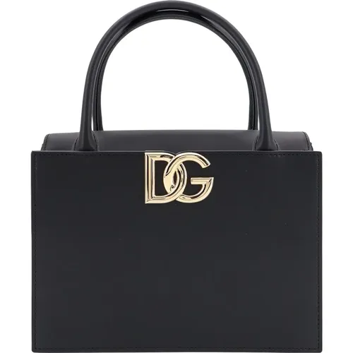 Leather Handbag with Flap Closure , female, Sizes: ONE SIZE - Dolce & Gabbana - Modalova