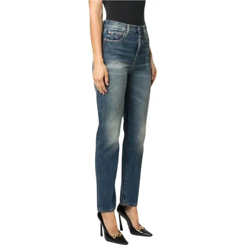 Straight Leg Jeans with Mid Rise , female, Sizes: W27, W29, W28 - Saint Laurent - Modalova