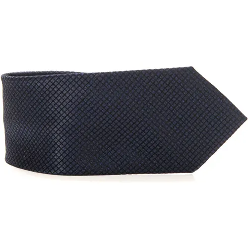 Ties, male, , Size: ONE SIZE Diamond Pattern Silk Tie - Emporio Armani - Modalova