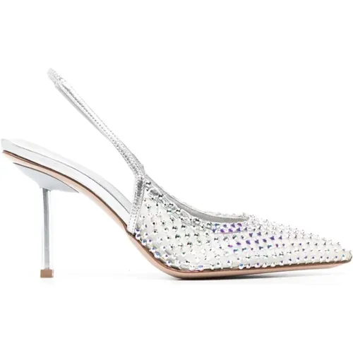 Crystal Embellished Silver Sandals , female, Sizes: 3 UK, 4 UK - Le Silla - Modalova