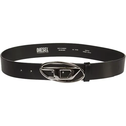 Oval Logo Leather Belt , female, Sizes: 90 CM - Diesel - Modalova