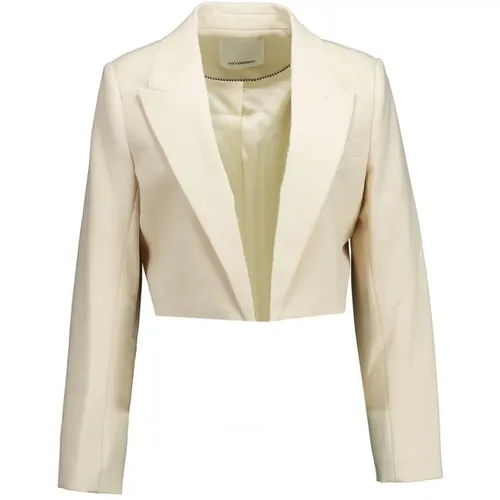 Elegant Offwhite Crop Blazer for Women , female, Sizes: L, M, XL - Co'Couture - Modalova