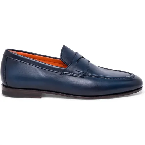 Herren Leder Pennyloafer Santoni - Santoni - Modalova