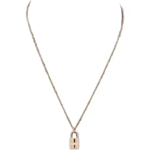 Pre-owned Jewellery, female, , Size: ONE SIZE Pre-owned Rose Gold necklaces - Hermès Vintage - Modalova