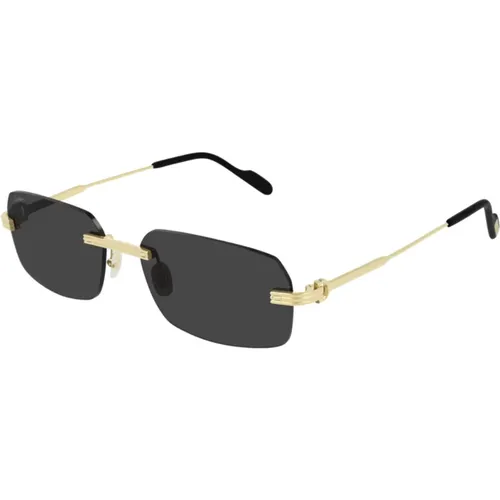 Metallic Sunglasses for Women , female, Sizes: 58 MM - Cartier - Modalova