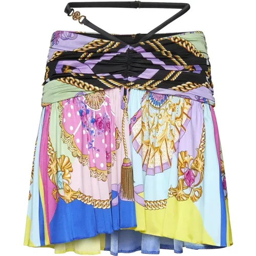 Printed Mini Skirt , female, Sizes: S - Versace - Modalova