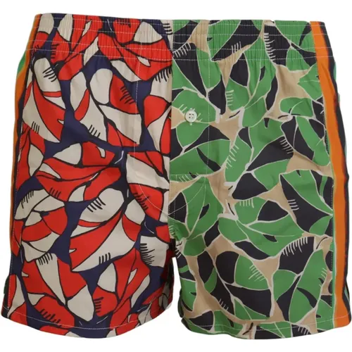 Floral Print Beach Shorts for Men , male, Sizes: M - Dsquared2 - Modalova