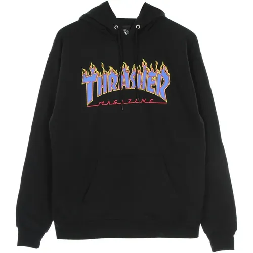 Hoodies, male, , Size: S Flame Hood Sweatshirt /Blue - Thrasher - Modalova