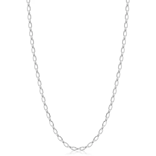 Faceted Cable Chain with Lobster Clasp , male, Sizes: ONE SIZE - Nialaya - Modalova