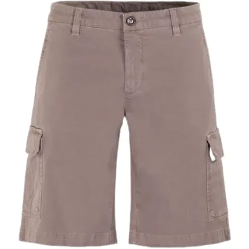 Seidige Cargo Bermuda Shorts , Herren, Größe: L - Moorer - Modalova