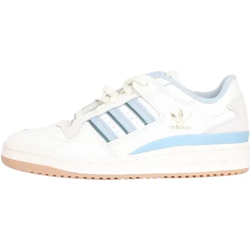 Weiße und blaue Ledersneaker , Damen, Größe: 36 2/3 EU - adidas Originals - Modalova