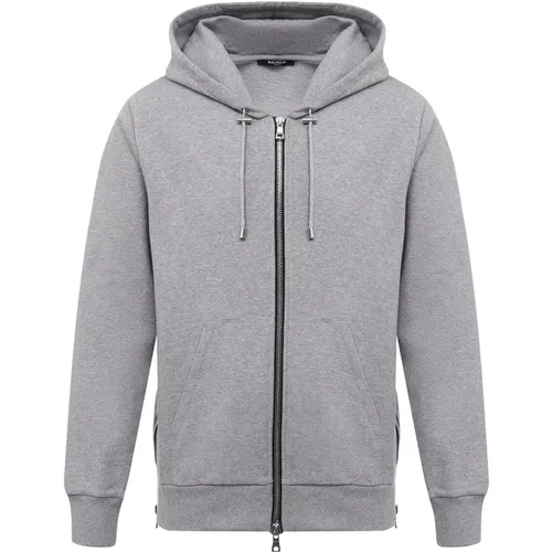Zippered Sweatshirt , male, Sizes: S - Balmain - Modalova
