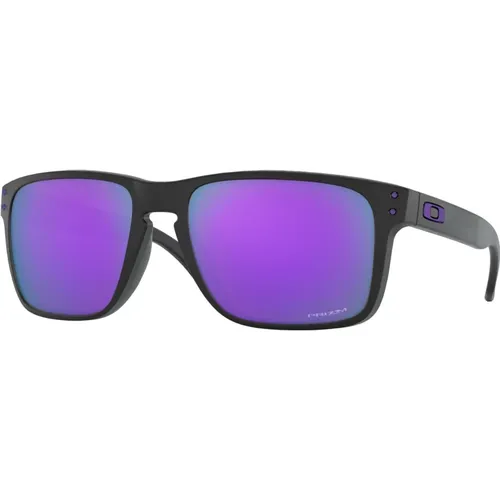Matte Schwarze Sonnenbrille mit Prizm Violet , Herren, Größe: 59 MM - Oakley - Modalova