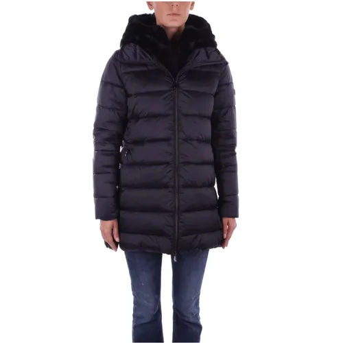 Schwarze Kapuzenjacke mit Frontlogo , Damen, Größe: M - Save The Duck - Modalova