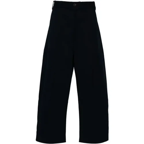 Wide Trousers, male, , Size: S Navy Wide Leg Pants - Studio Nicholson - Modalova