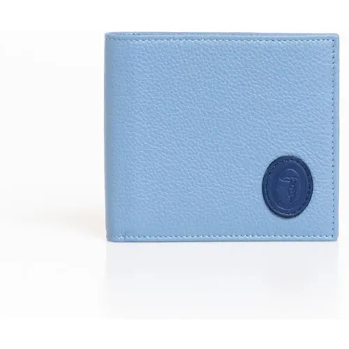 Wallets & Cardholders, male, , Size: ONE SIZE Leather Wallet with Frontal Logo - Trussardi - Modalova