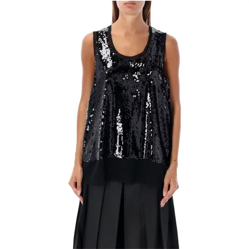 Sequin Tank Top Aw24 , female, Sizes: M, S - Comme des Garçons - Modalova