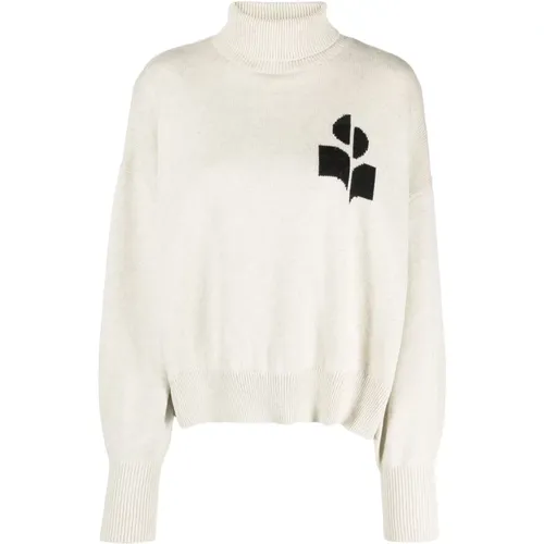 Intarsia-Logo Rollkragenpullover , Damen, Größe: S - Isabel Marant Étoile - Modalova