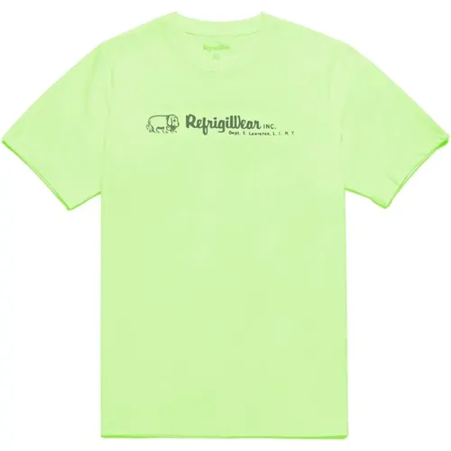 Grünes Logo-Print Baumwoll-T-Shirt , Herren, Größe: M - RefrigiWear - Modalova