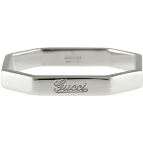 Pre-owned Jewellery, female, , Size: ONE SIZE Pre-owned White Gold rings - Gucci Vintage - Modalova