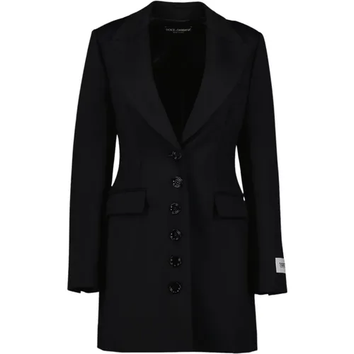 Longline V-neck Blazer , female, Sizes: M - Dolce & Gabbana - Modalova