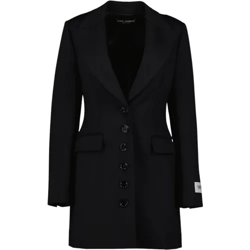 Longline V-neck Blazer , female, Sizes: M, S - Dolce & Gabbana - Modalova