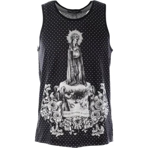 Herren Fatima ärmelloses T-Shirt , Herren, Größe: L - Dolce & Gabbana - Modalova