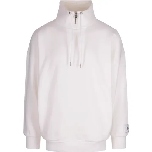 Weißer High-neck Zip Sweatshirt , Herren, Größe: L - Hugo Boss - Modalova