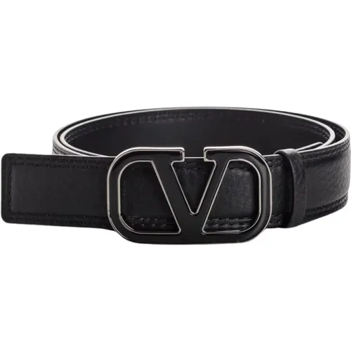 Belts, male, , Size: 100 CM Chic VLogo Leather Belt - Valentino - Modalova